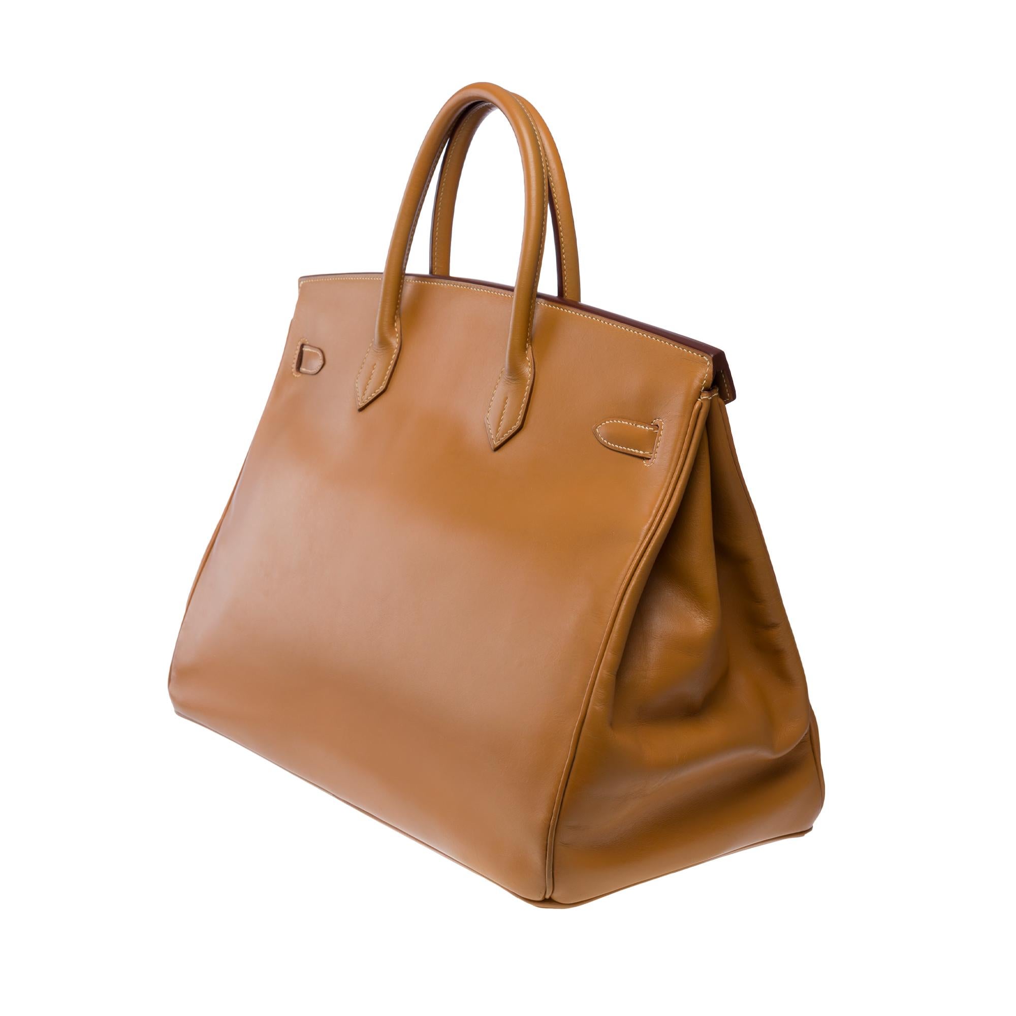 Fantastique sac à main Hermes Birkin 40 en cuir Chamonix Camel (Gold), GHW Unisexe en vente