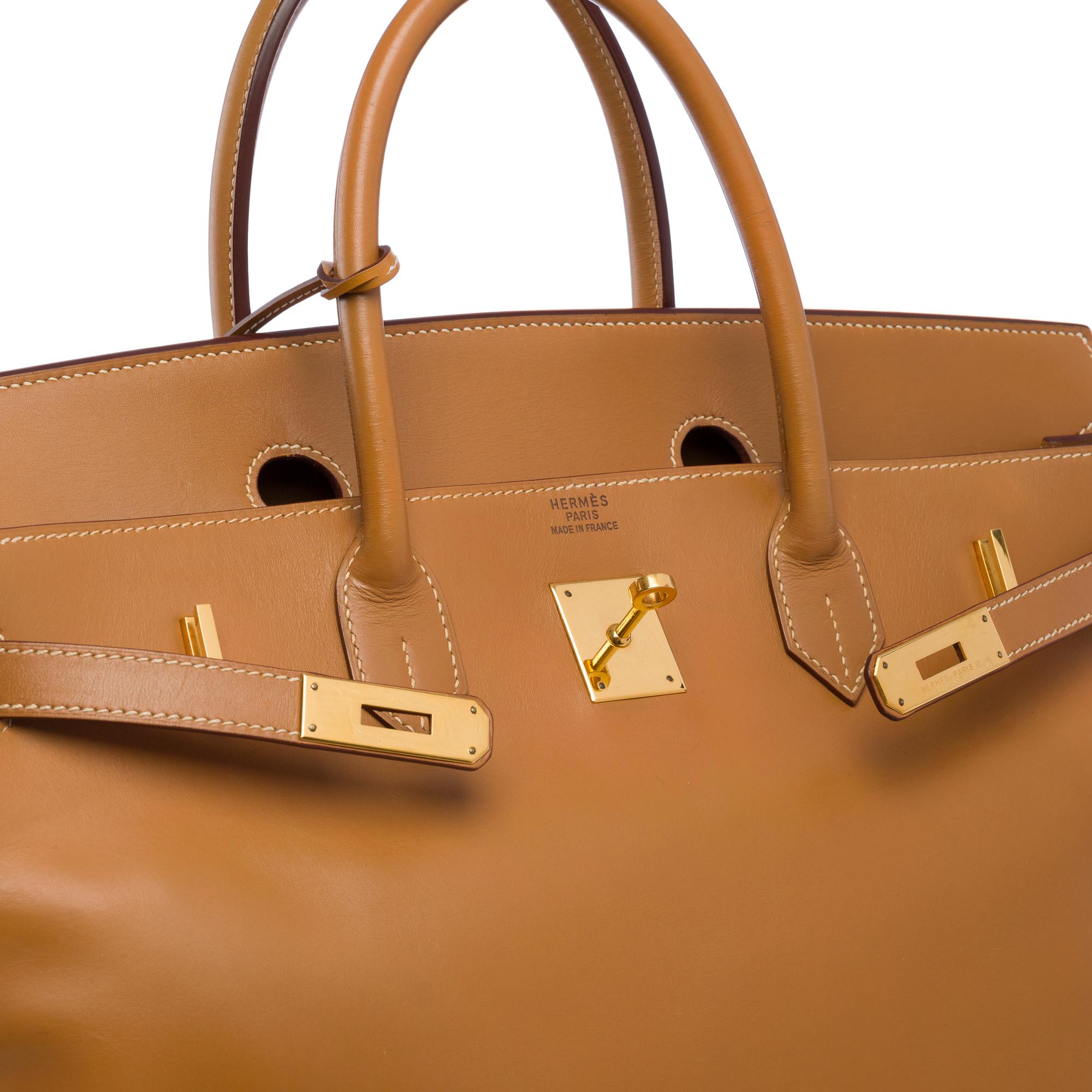 Fantastique sac à main Hermes Birkin 40 en cuir Chamonix Camel (Gold), GHW en vente 1