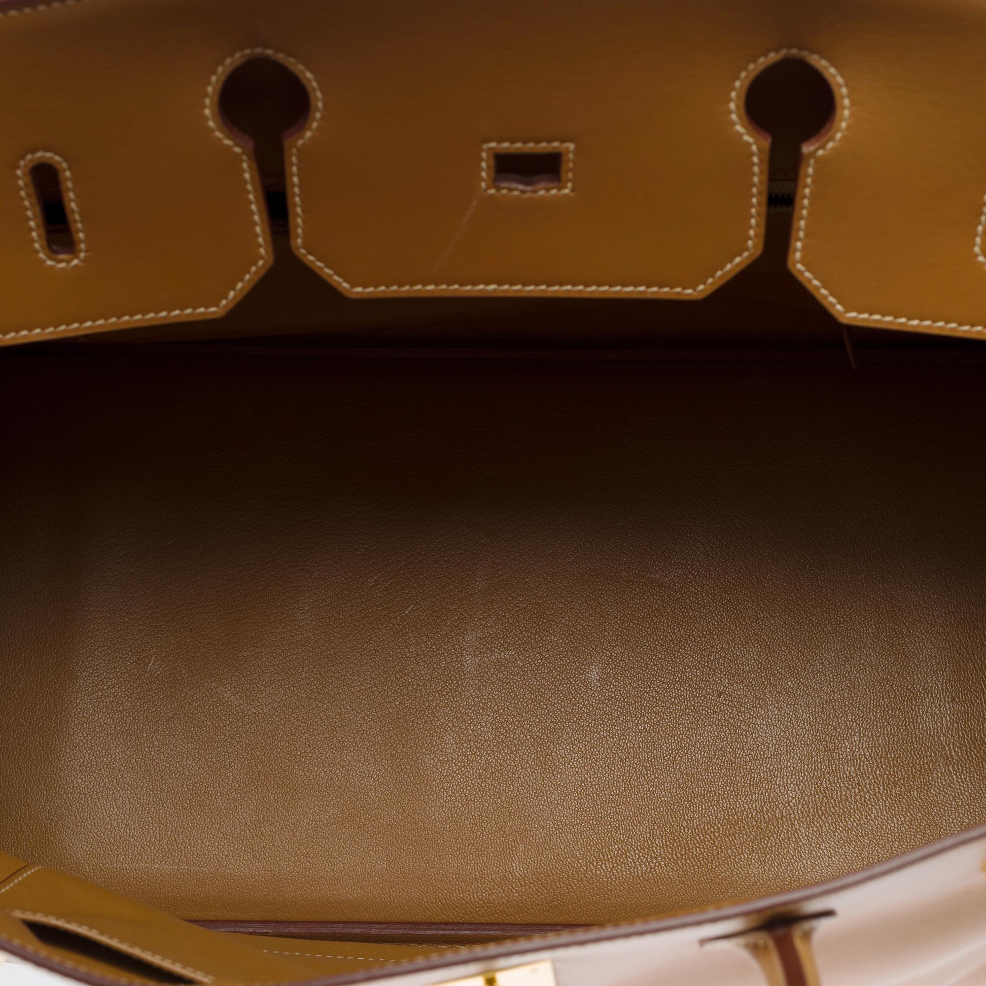 Fantastic Hermes Birkin 40 handbag in Camel (Gold) Chamonix leather, GHW For Sale 3