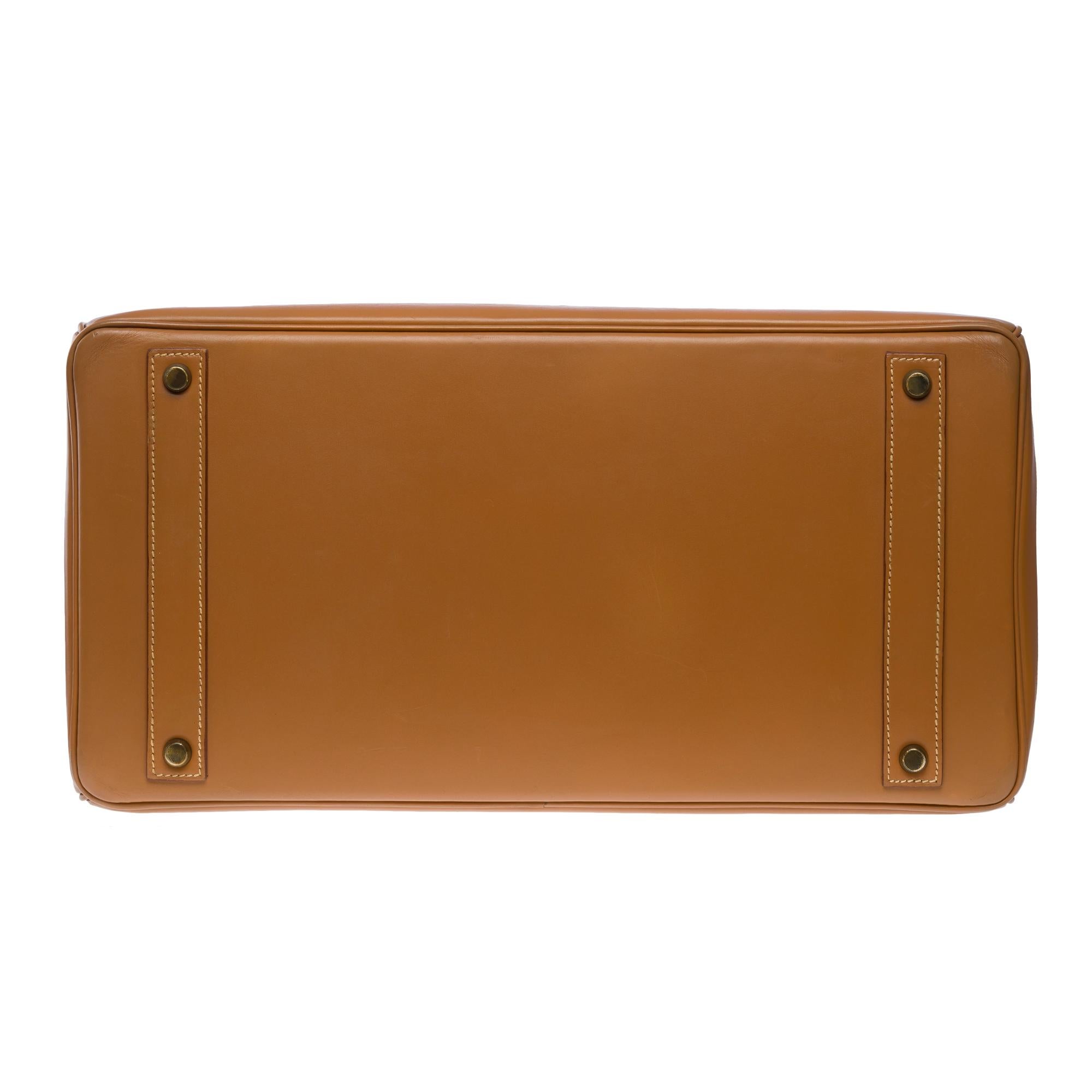 Fantastic Hermes Birkin 40 handbag in Camel (Gold) Chamonix leather, GHW For Sale 5