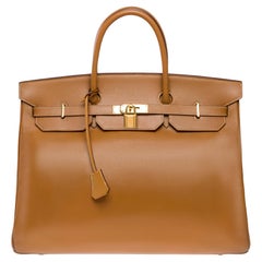 Used Fantastic Hermes Birkin 40 handbag in Camel (Gold) Chamonix leather, GHW