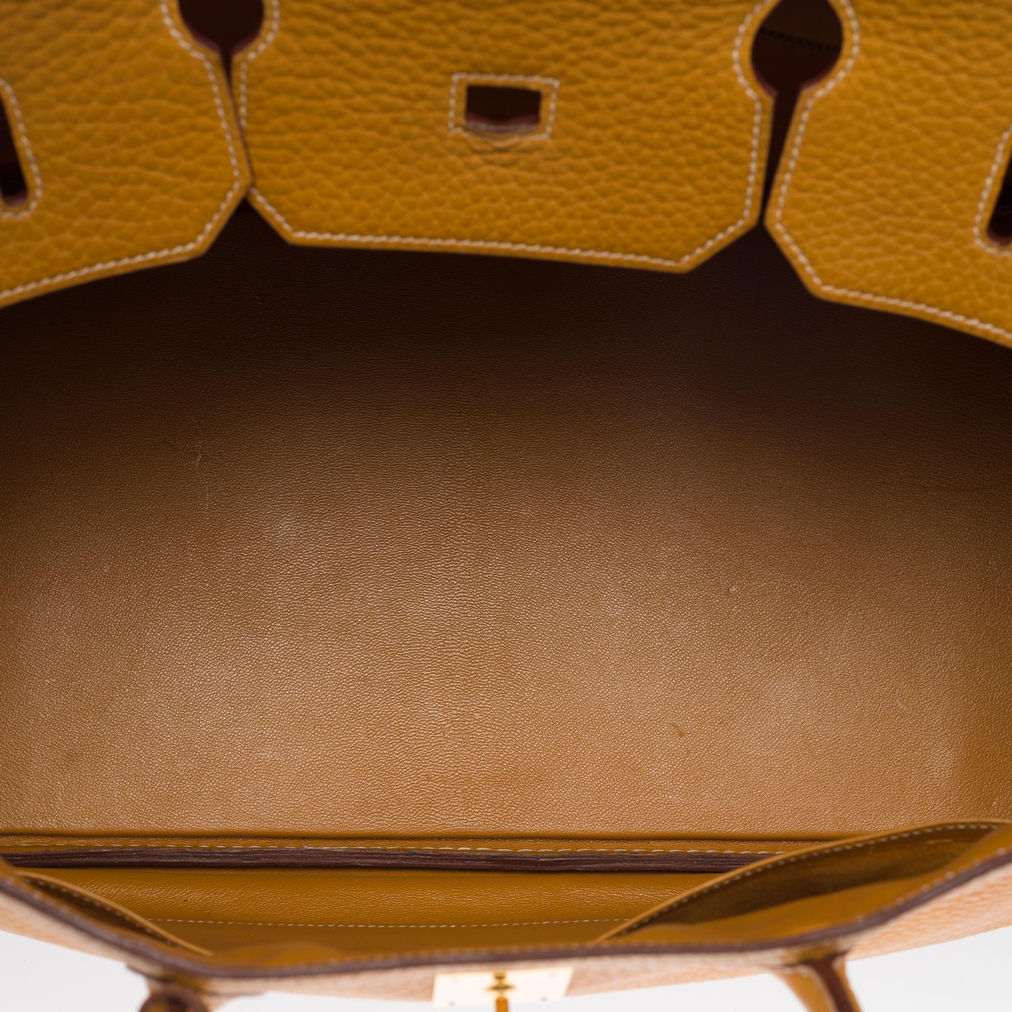Women's or Men's Fantastic Hermes Birkin 40 handbag in Gold Fjord leather, GHW