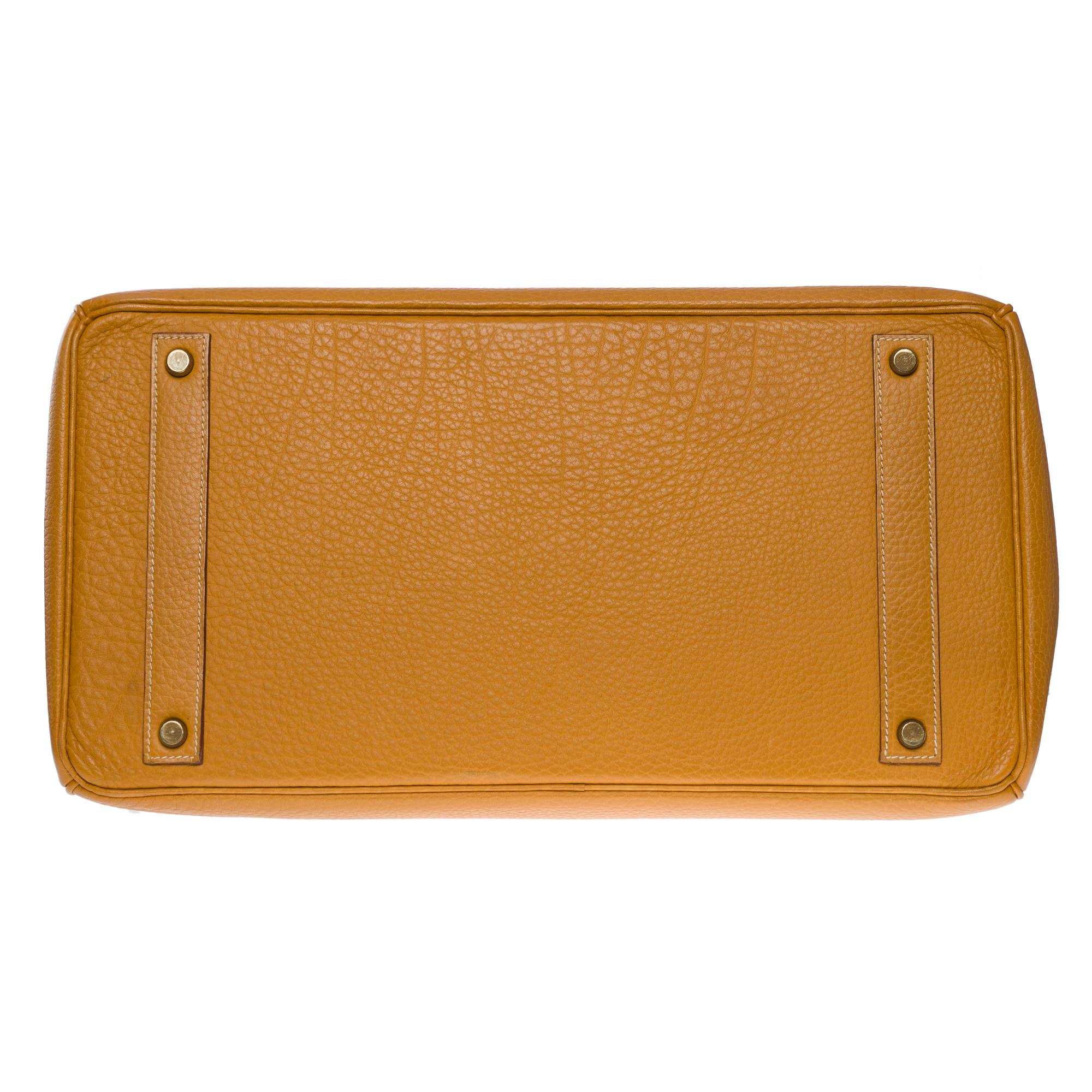 Fantastic Hermes Birkin 40 handbag in Gold Fjord leather, GHW 2