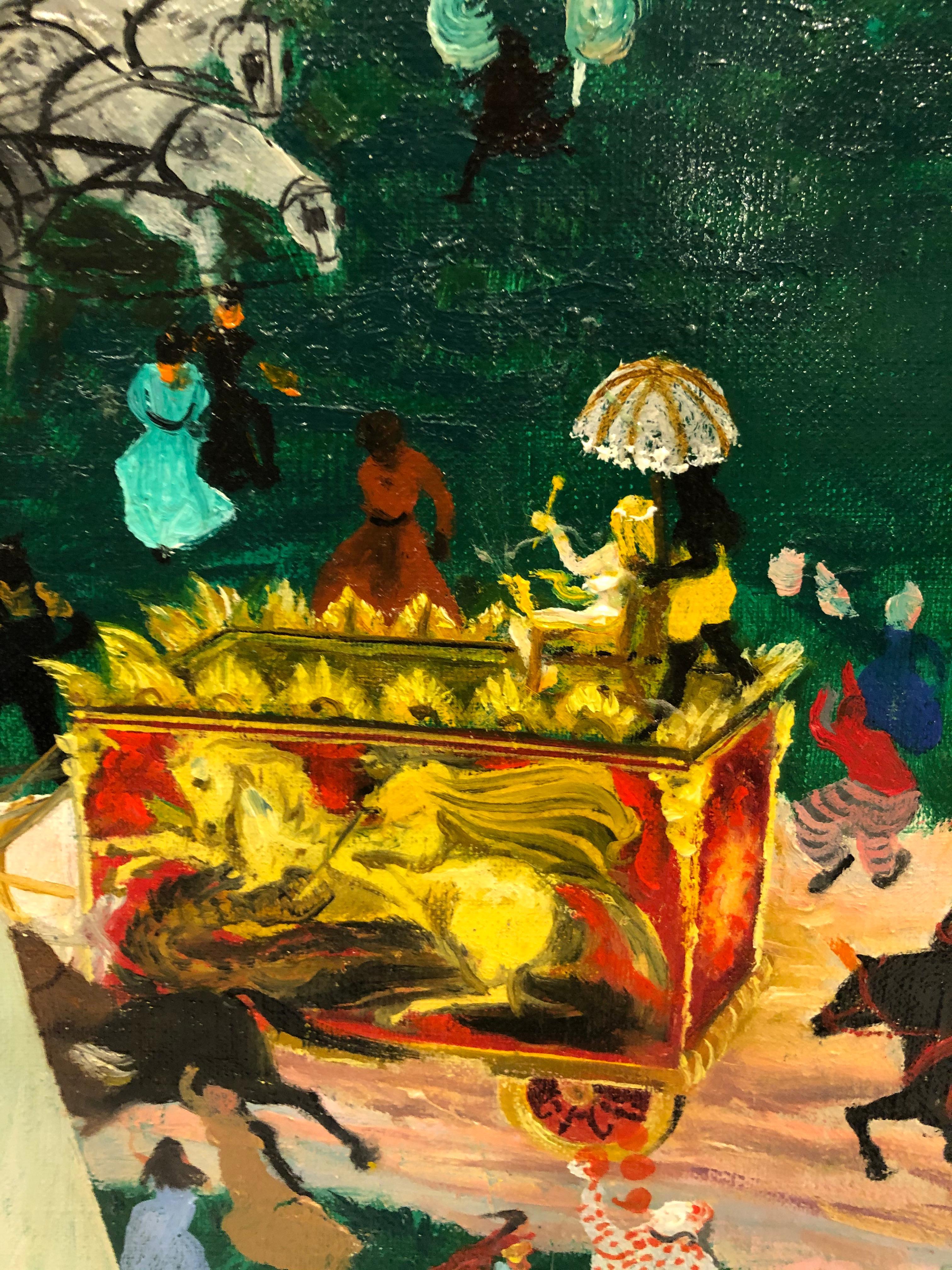 North American Fantastic Highly Detailed Large Painting by Julian Rockmore For Sale