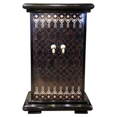 Vintage Fantastic Intricate Tessellated Bone Cabinet Karl Springer Style