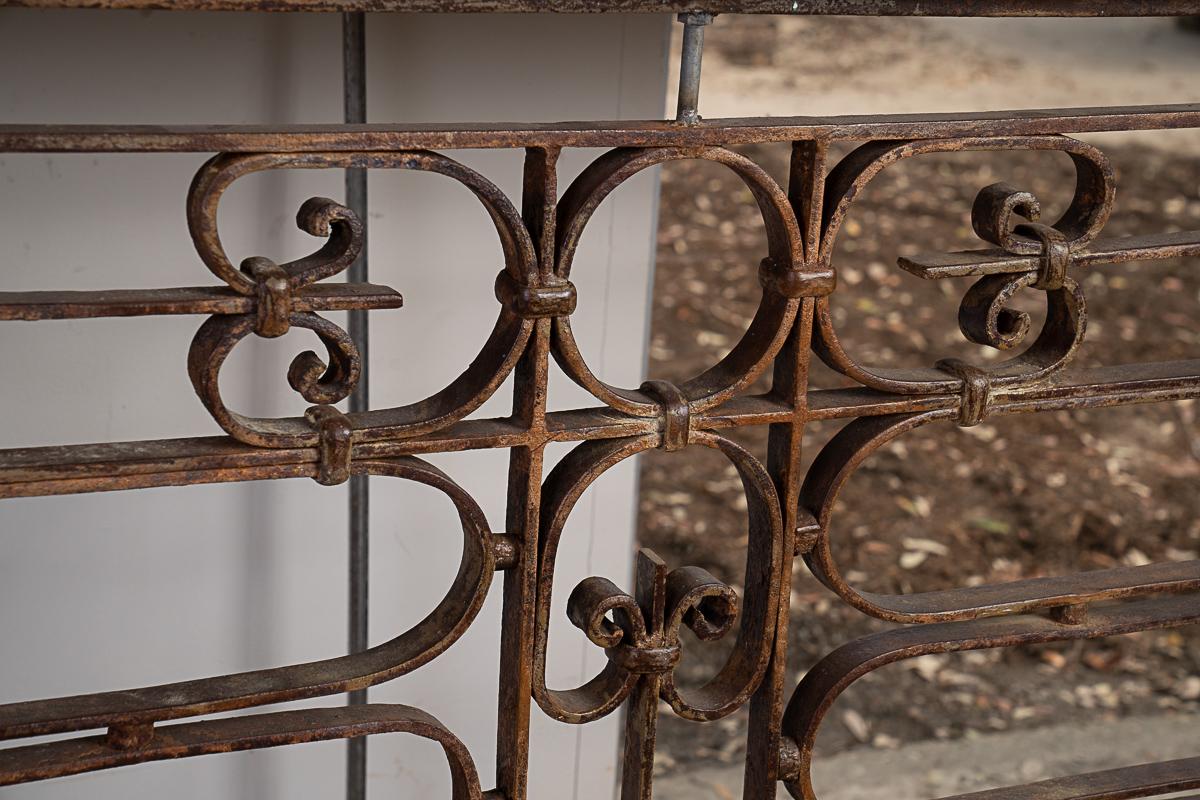 Fantastic Iron Console with Beautiful Italian Marble In Good Condition In New Orleans, LA