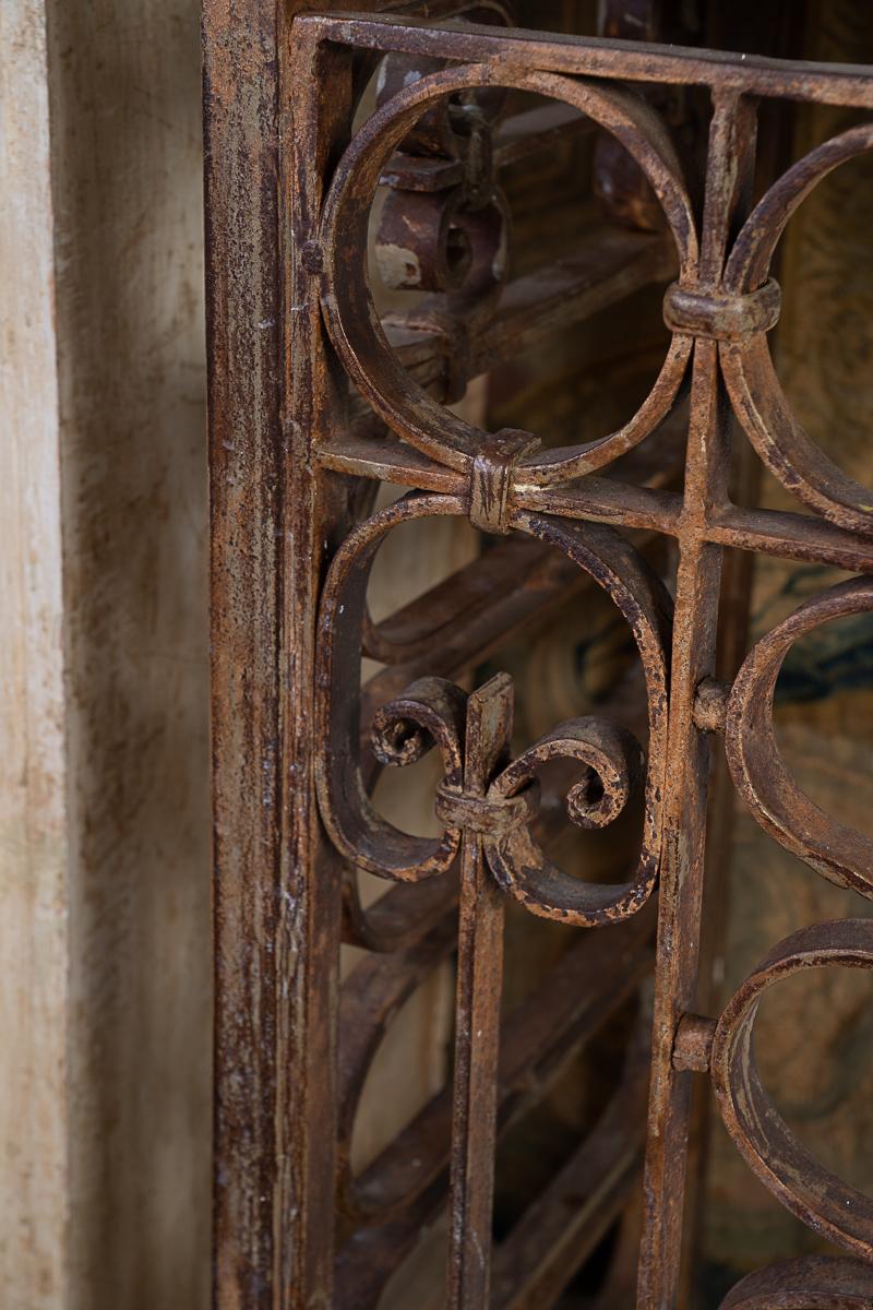 20th Century Fantastic Iron Console with Beautiful Italian Marble