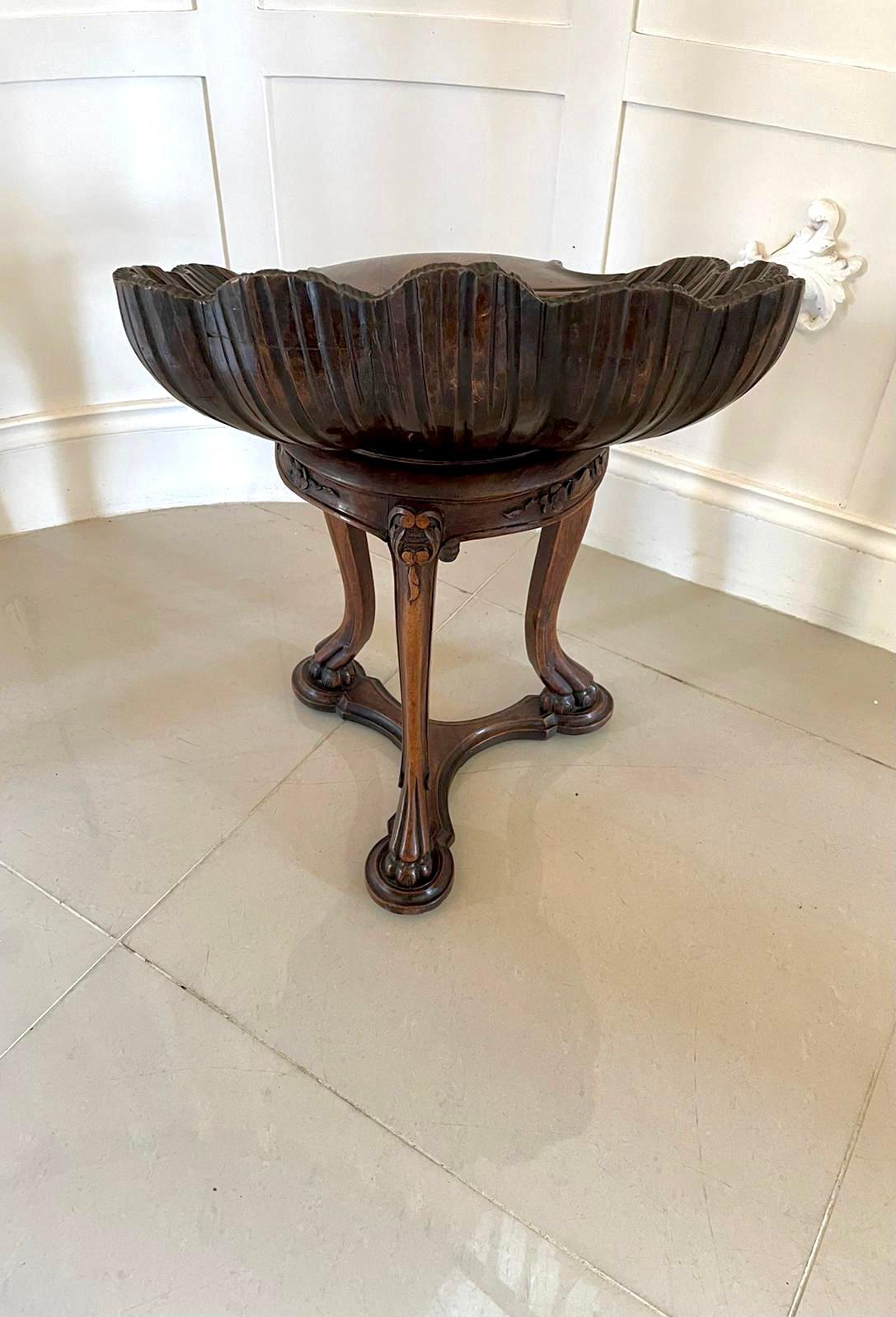 Fantastic Italian Antique Victorian Carved Walnut Grotto Revolving Music Stool 5