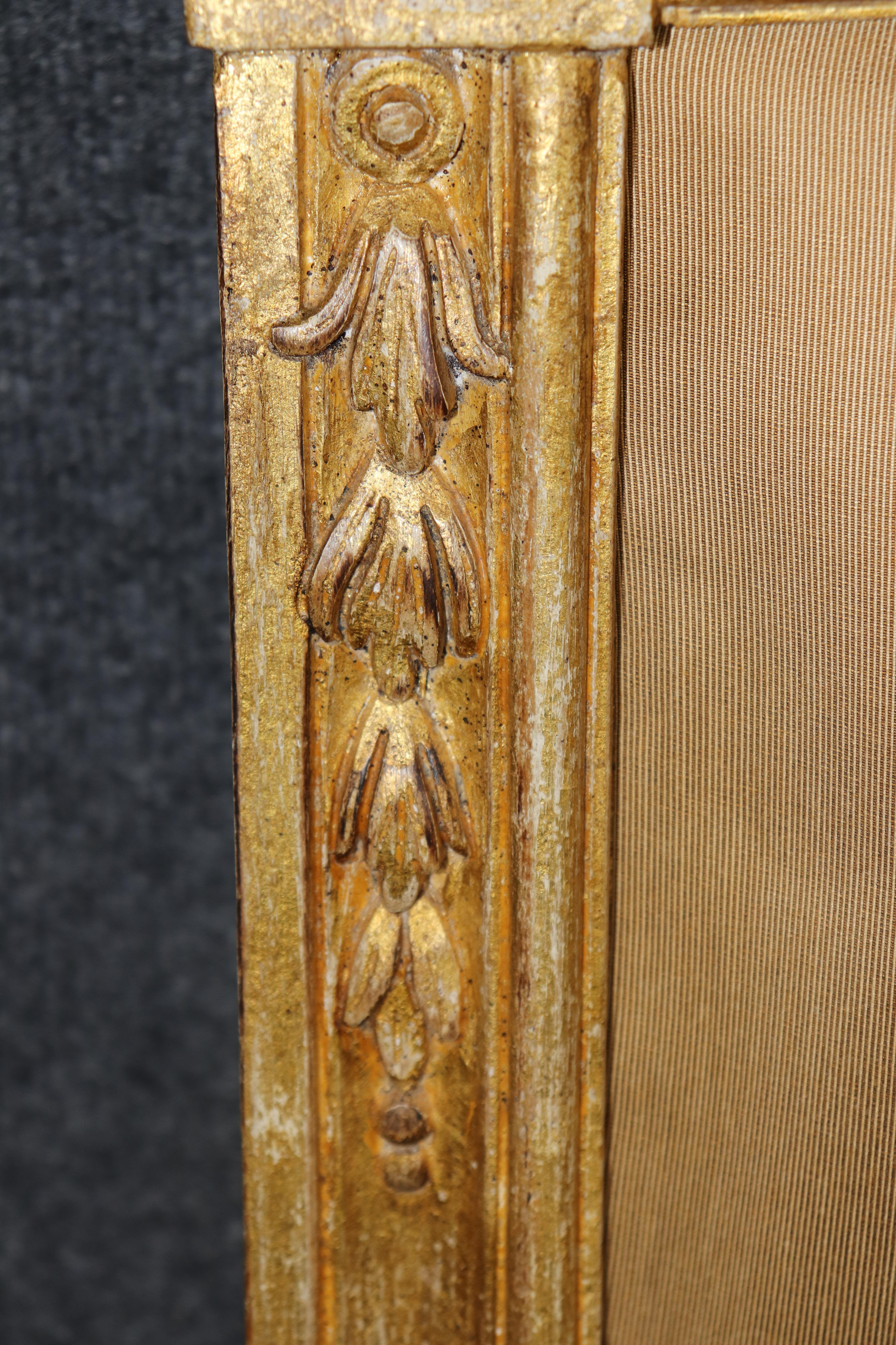 Fantastic Italian-Made Carved Genuine Gold Leaf Giltwood King Size Headboard For Sale 5