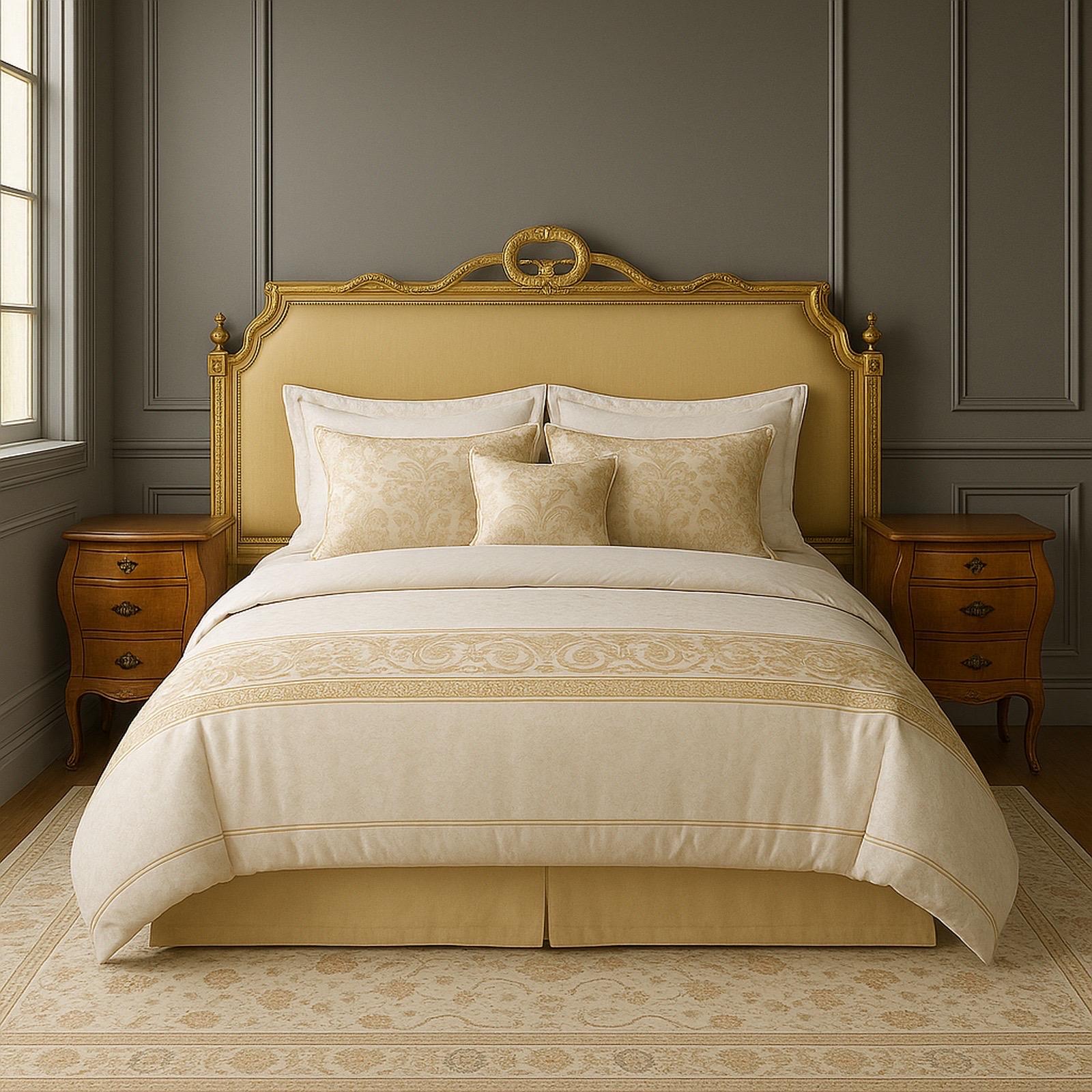 This bed is shown with a queen size mattress and frame for illustrative purposes only. It does NOT come with the headboard

This is a superb headboard, We are showing this larger than king-size bed made in Italy with the highest attention to detail