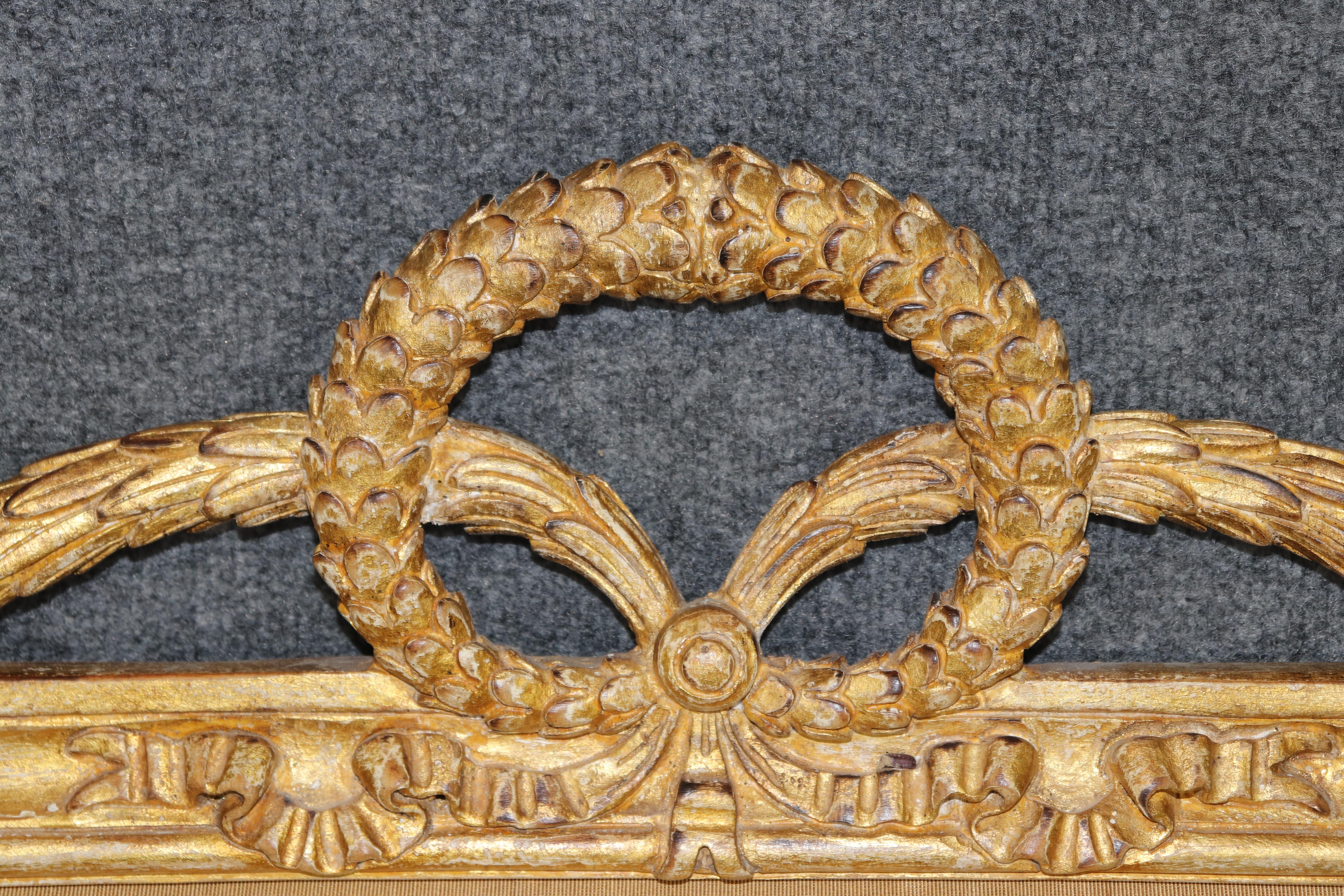 Louis XV Fantastic Italian-Made Carved Genuine Gold Leaf Giltwood King Size Headboard For Sale