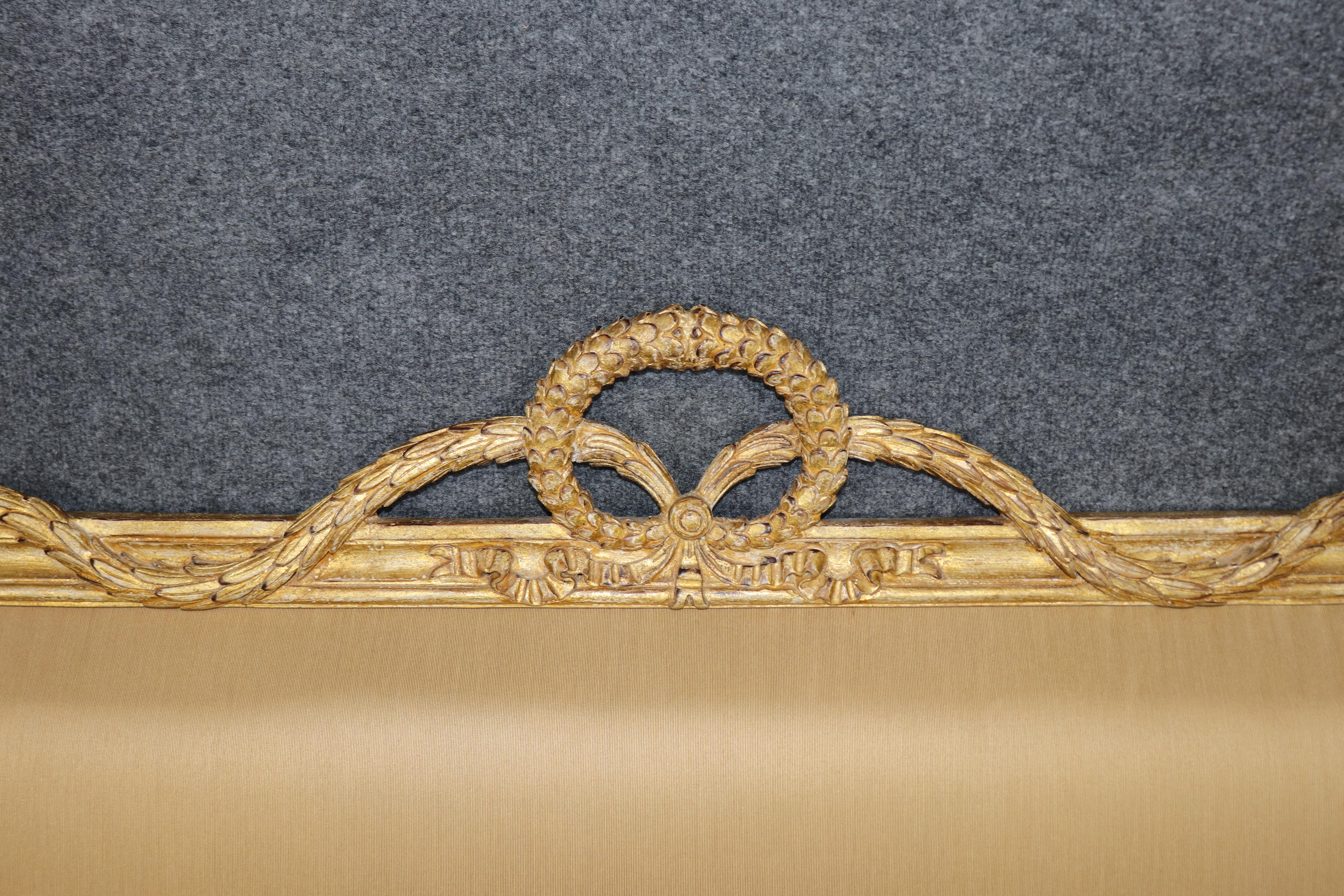 Fantastic Italian-Made Carved Genuine Gold Leaf Giltwood King Size Headboard For Sale 2