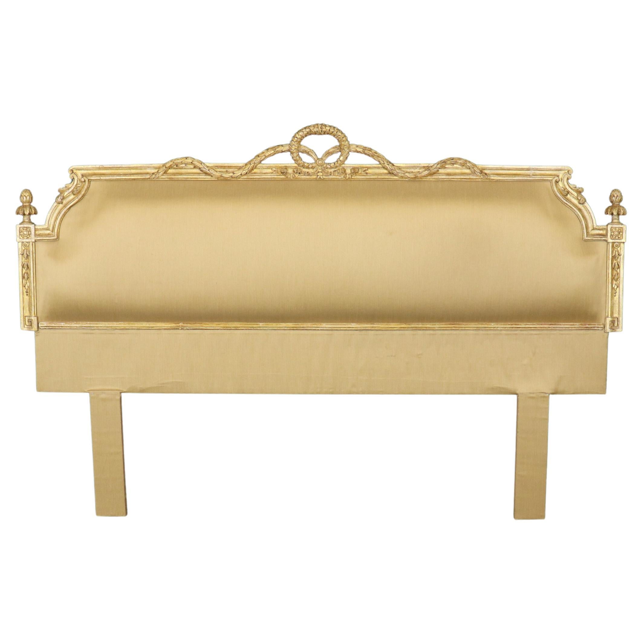 Fantastic Italian-Made Carved Genuine Gold Leaf Giltwood King Size Headboard For Sale
