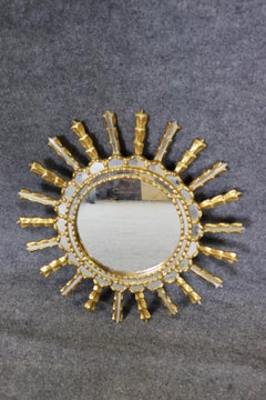 Fantastic Italian Made Gilded Starburst or Sunburst Mirror 1940s