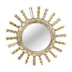 Fantastic Italian Made Gilded Starburst or Sunburst Mirror 1940s Fantastic Italian Made Gilded Starburst or Sunburst Mirror 1940s