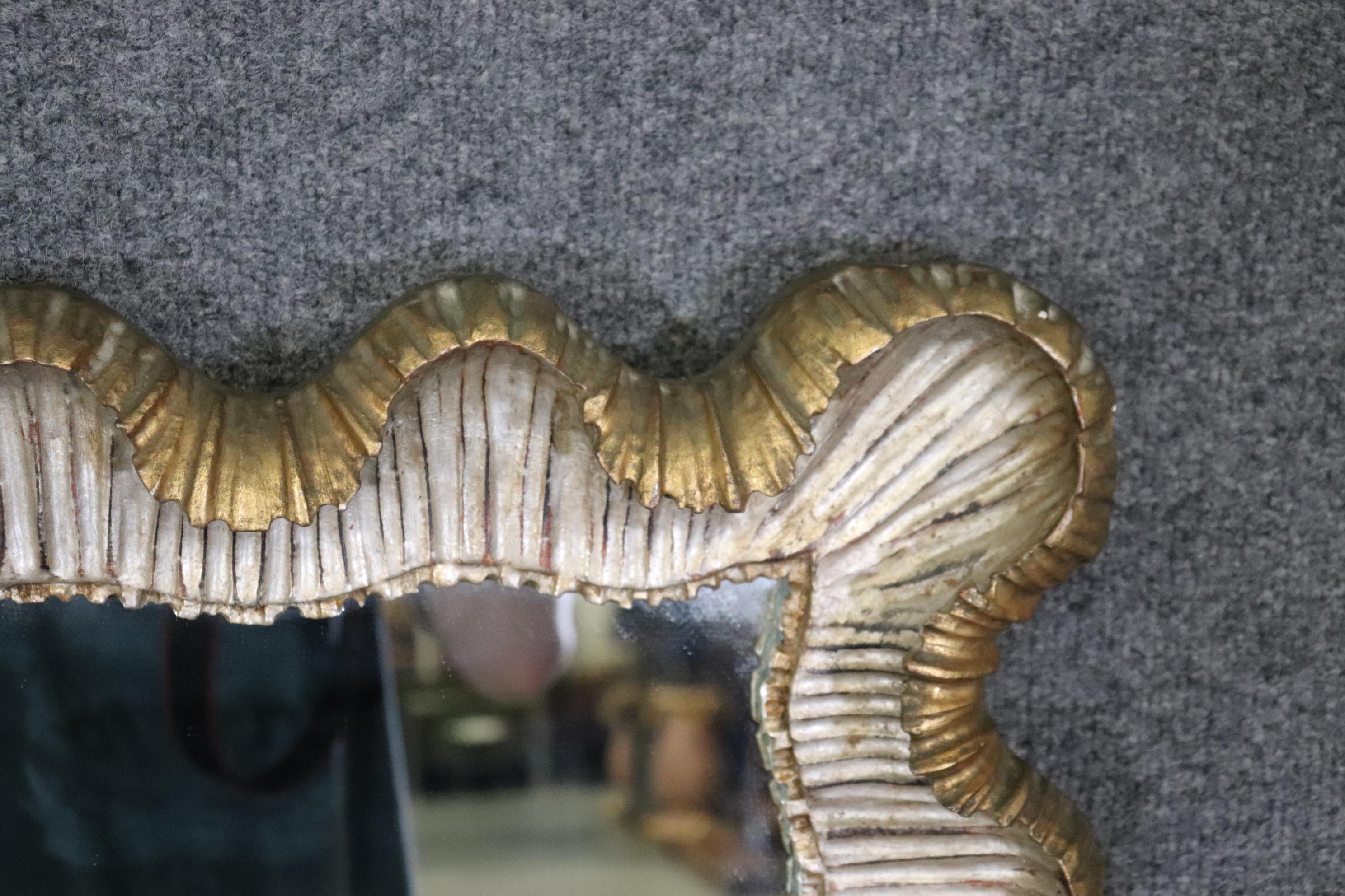 Mid-20th Century Fantastic Italian Made Gold and Silver Leaf Grotto Style Mirror
