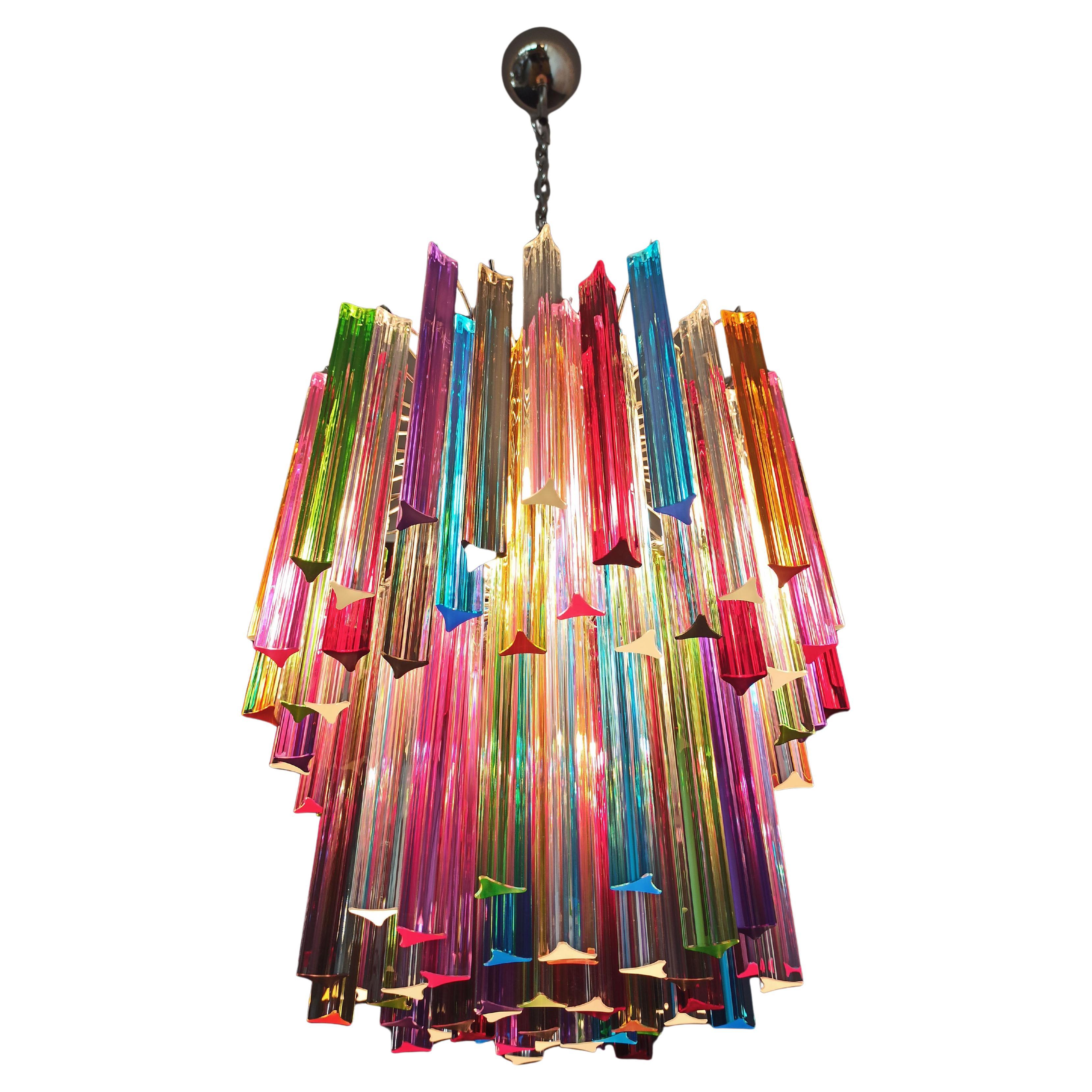 Fantastic Italian Multicolored Chandelier. Murano For Sale