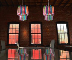 Fantastic Italian Multicolored Prism "Arlecchino" Chandelier. Murano