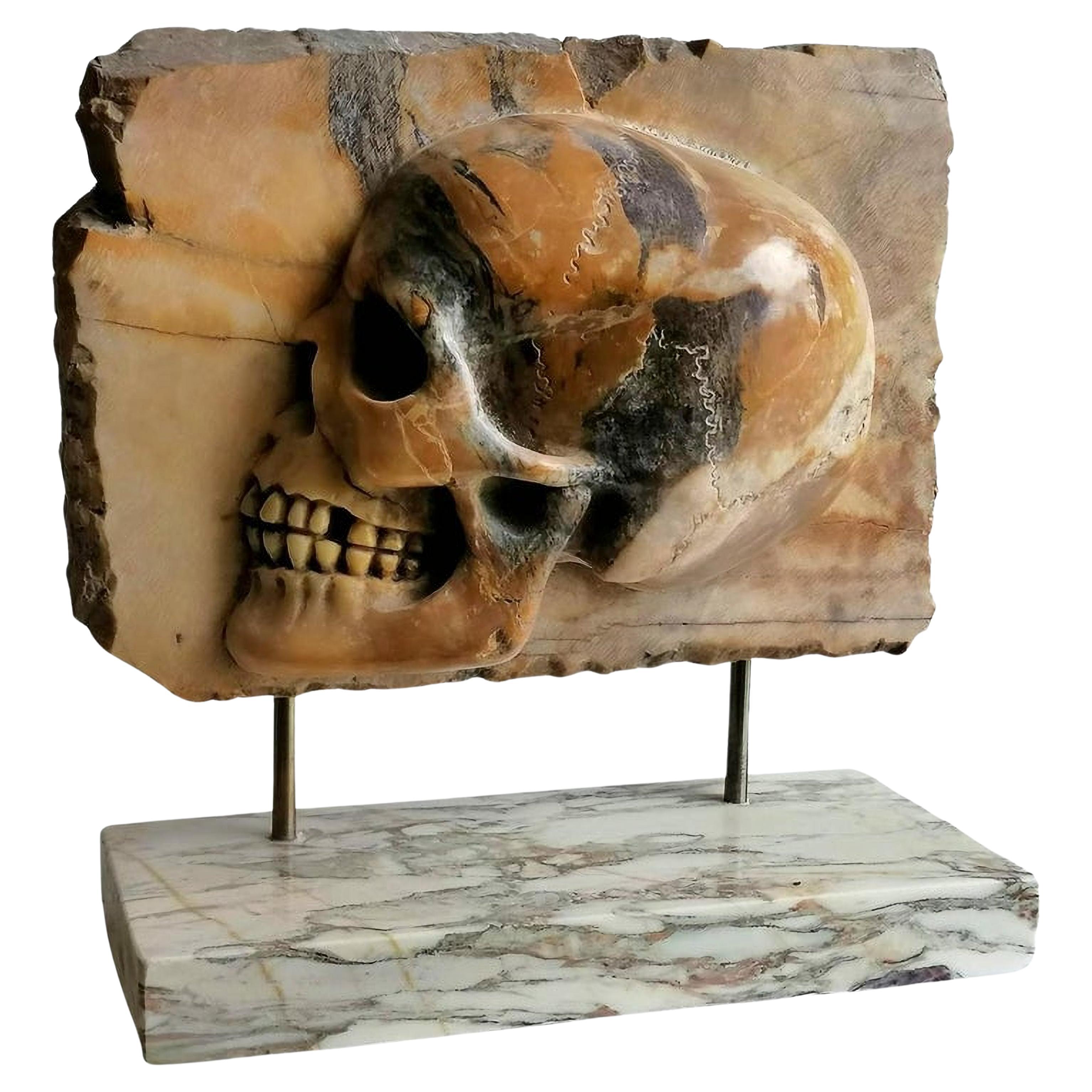 Fantastic Italian Sculpture "Skull" Beginning 20th Century For Sale