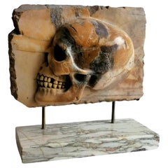 Antique Fantastic Italian Sculpture "Skull" Beginning 20th Century