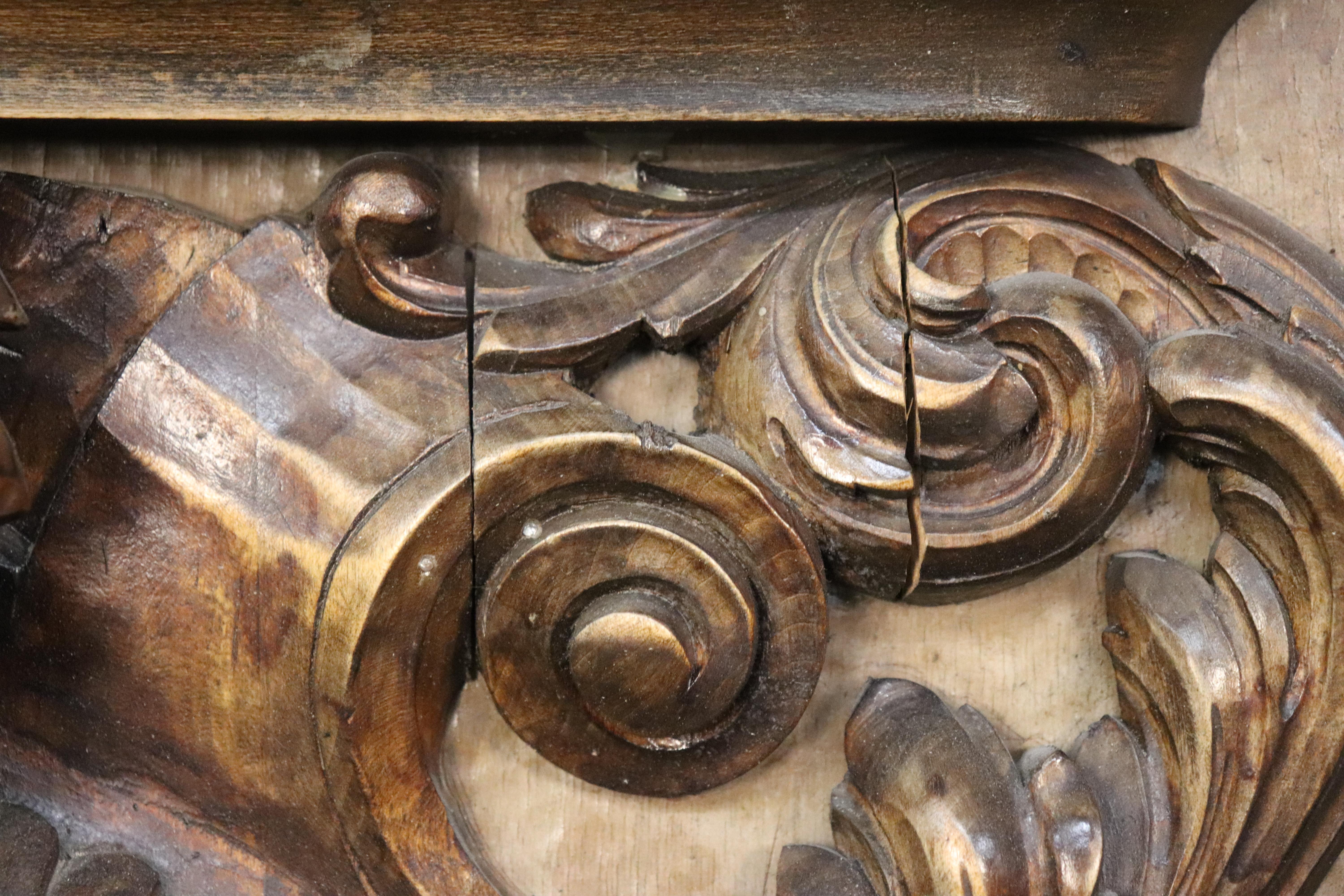 Fantastic Italian Tall Carved Walnut Figural Panel of Significant Age and Size For Sale 5