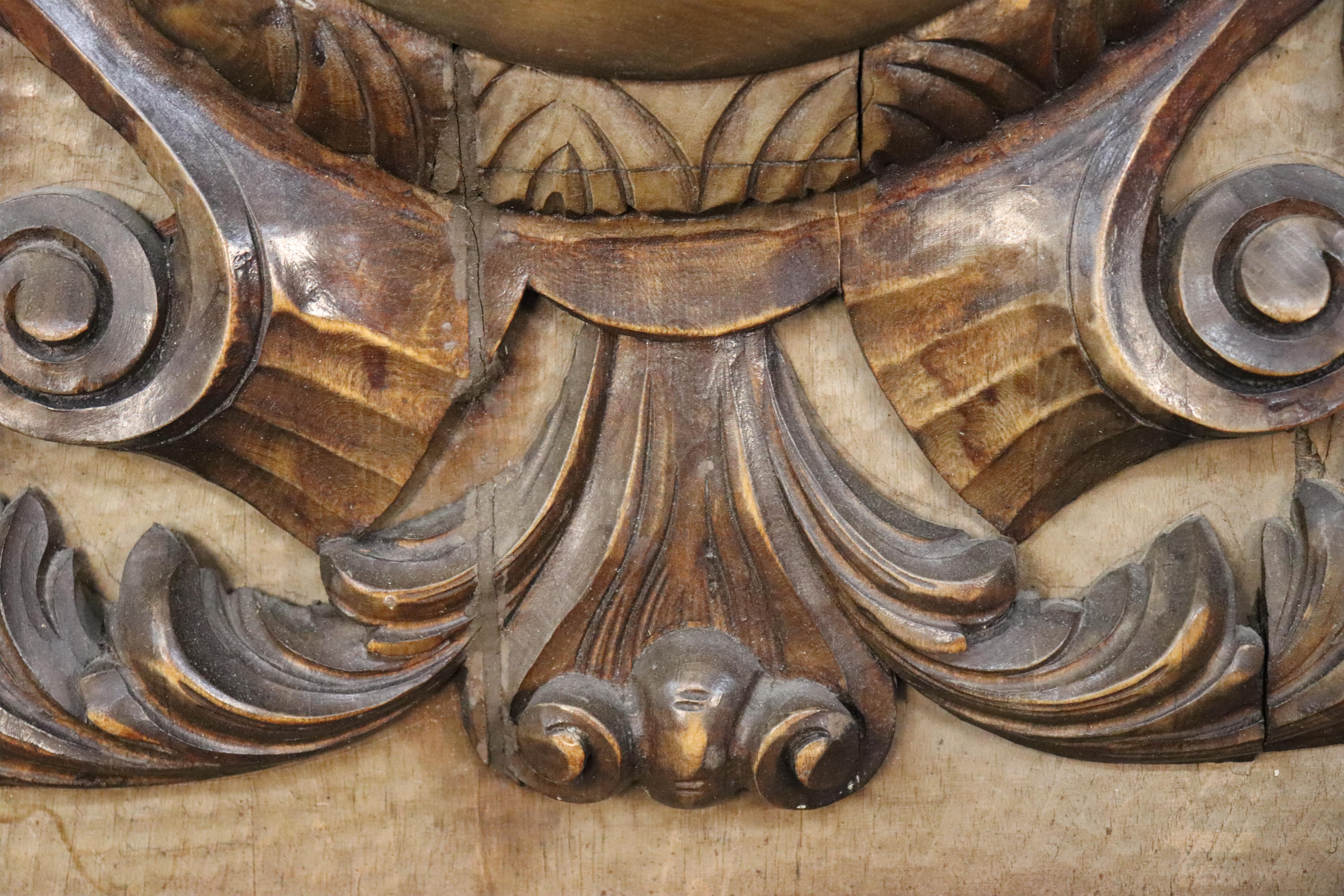 Fantastic Italian Tall Carved Walnut Figural Panel of Significant Age and Size For Sale 4
