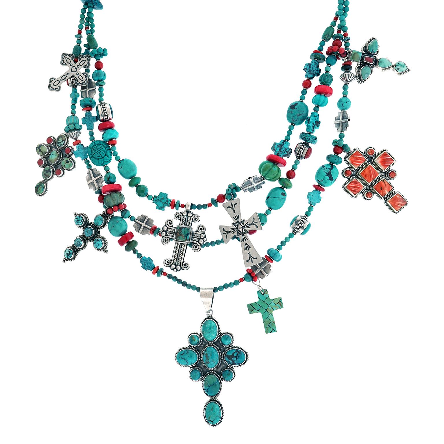 Fantastic Kim Yubeta Turquoise and Coral Necklace 1