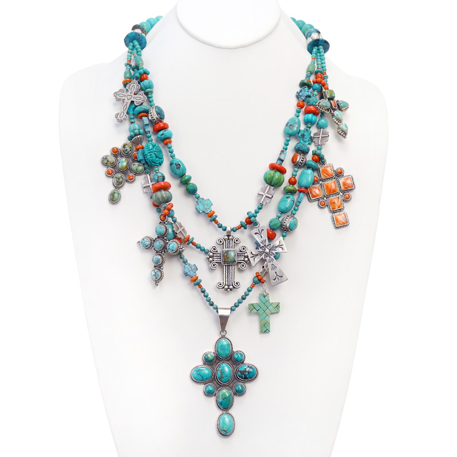 Fantastic Kim Yubeta Turquoise and Coral Necklace 2