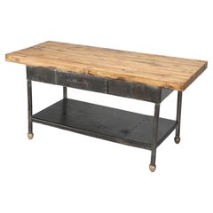 Fantastic Kitchen Island Repurposed from a Wisconsin Butcher's Table Restored.
