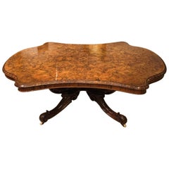Antique Fantastic Large Burr Walnut Victorian Period Coffee Table