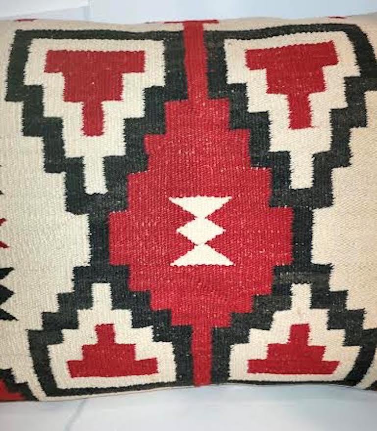 Navajo Fantastic Large Mexican Indian Weaving Pillow For Sale