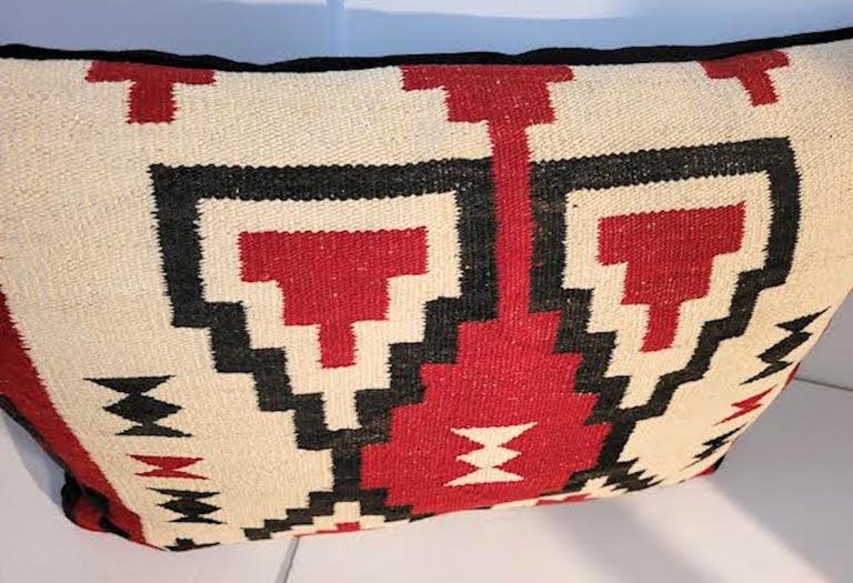 Fantastic Large Mexican Indian Weaving Pillow In Good Condition For Sale In Los Angeles, CA
