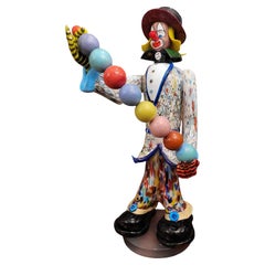 Fantástico Gran Payaso de Murano de Pino Signoretto (Firmado)