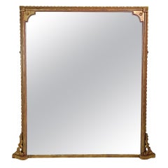 Fantastic Large Size 19th Century Giltwood Overmantle Mirror