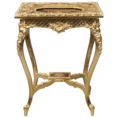 Antique Fantastic Late 19th Century Louis XV Style Giltwood and Vienna Plaque Table