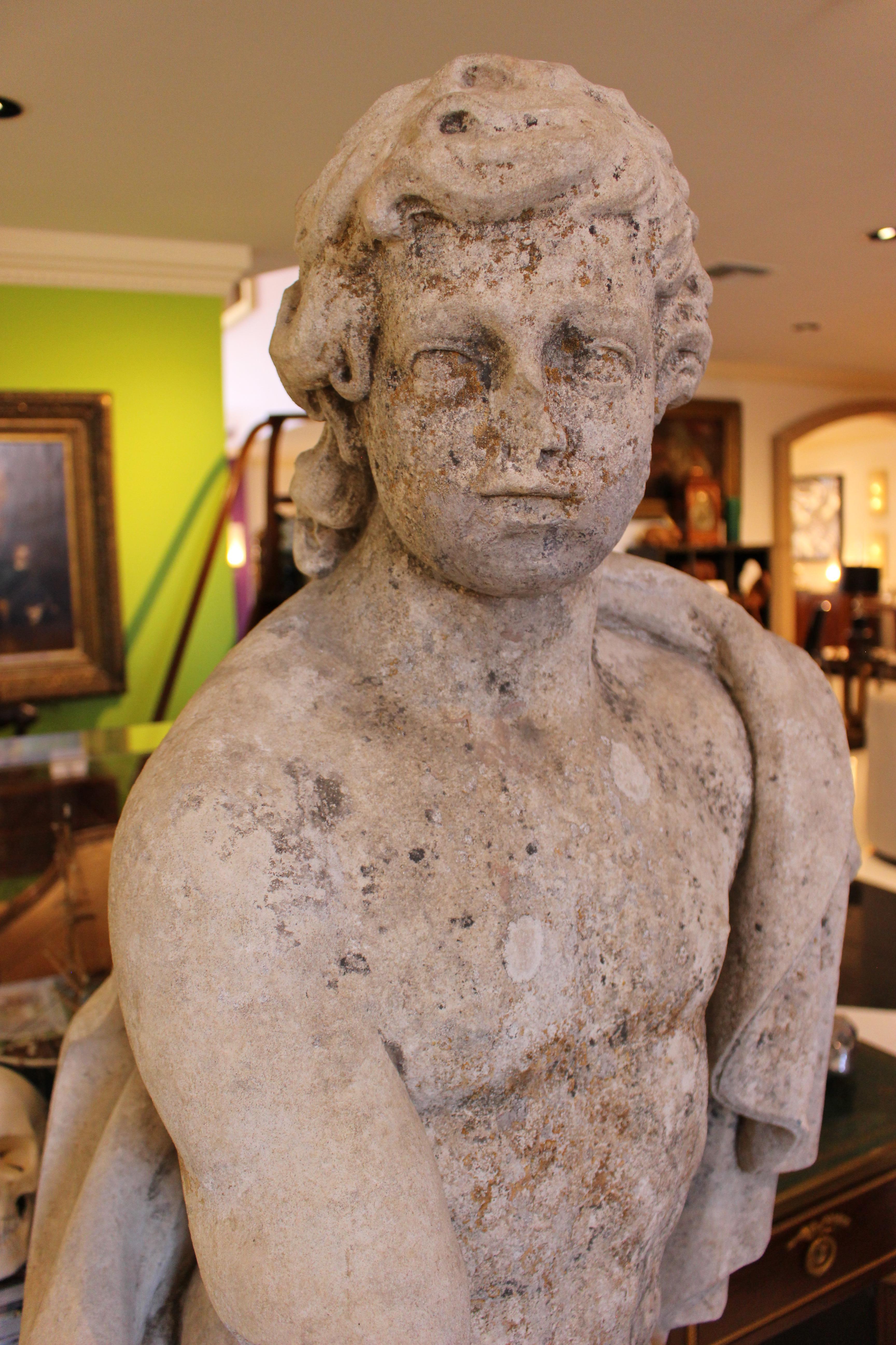 Fantastic, life size sandstone statue of David. Circa late 18th century.