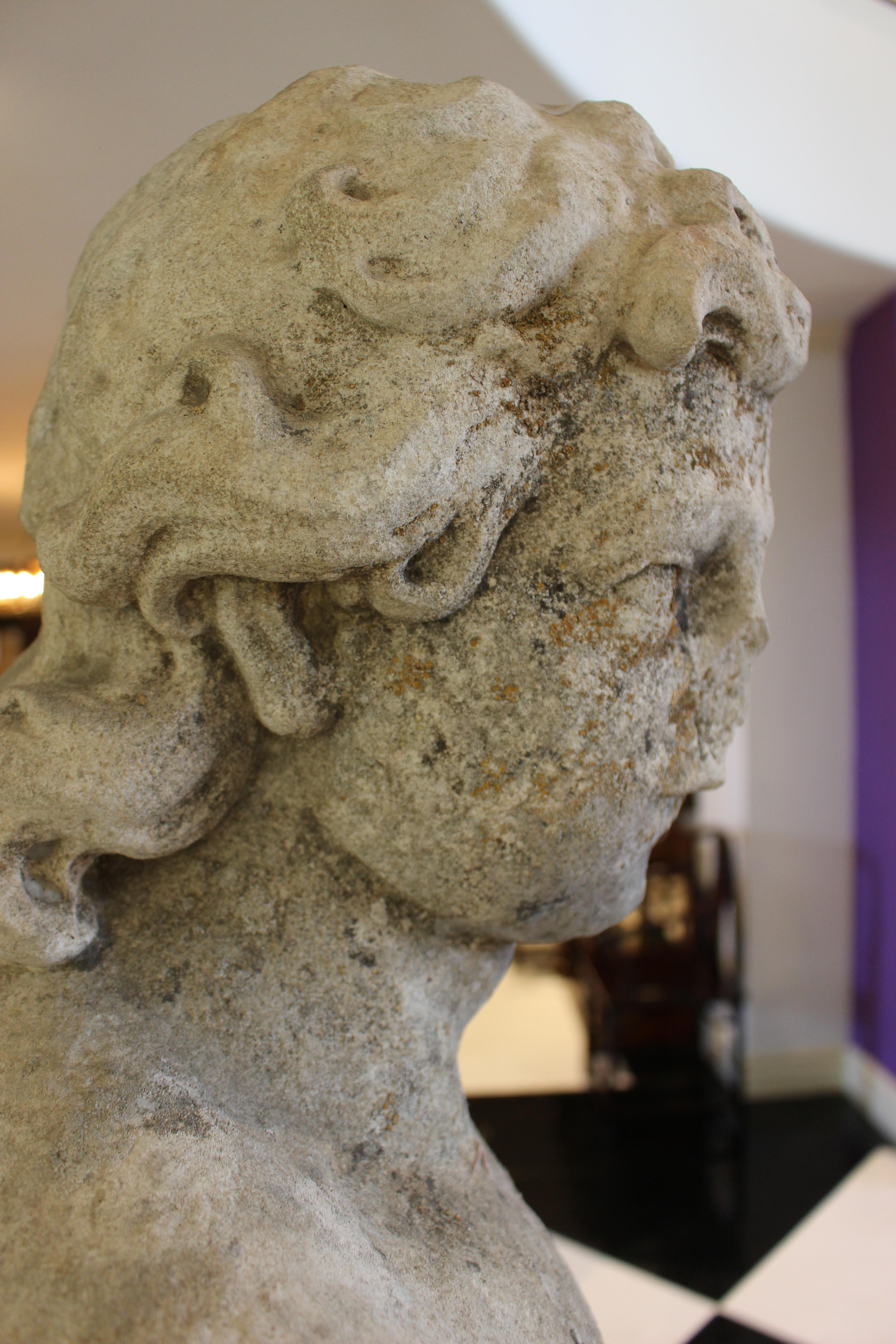18th Century Fantastic Life Size Sandstone Statue of David For Sale