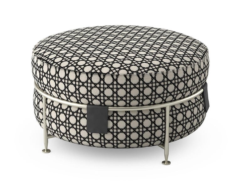 Italian Fantastic Low Pouf Amaretto Collection Available in Different Colors For Sale