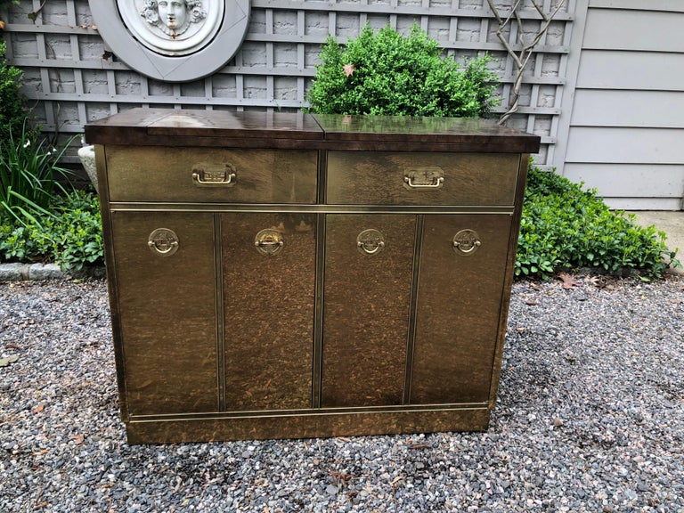 Rare Mastercraft Fantastic Mid-Century Modern Rare Mastercraft Brass Clad Bar and ...