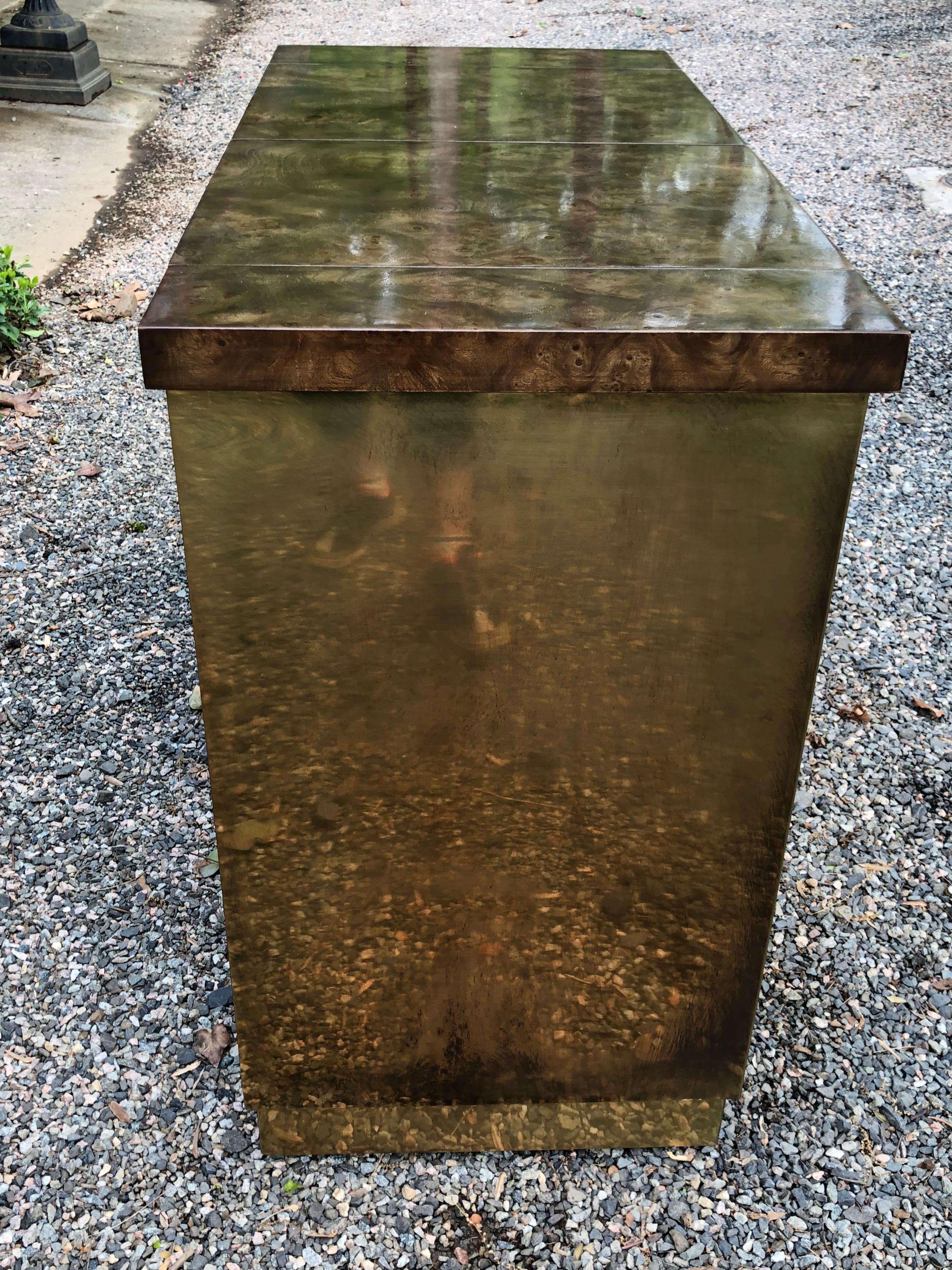 Fantastic Mid-Century Modern Rare Mastercraft Brass Clad Bar and Cabinet 1