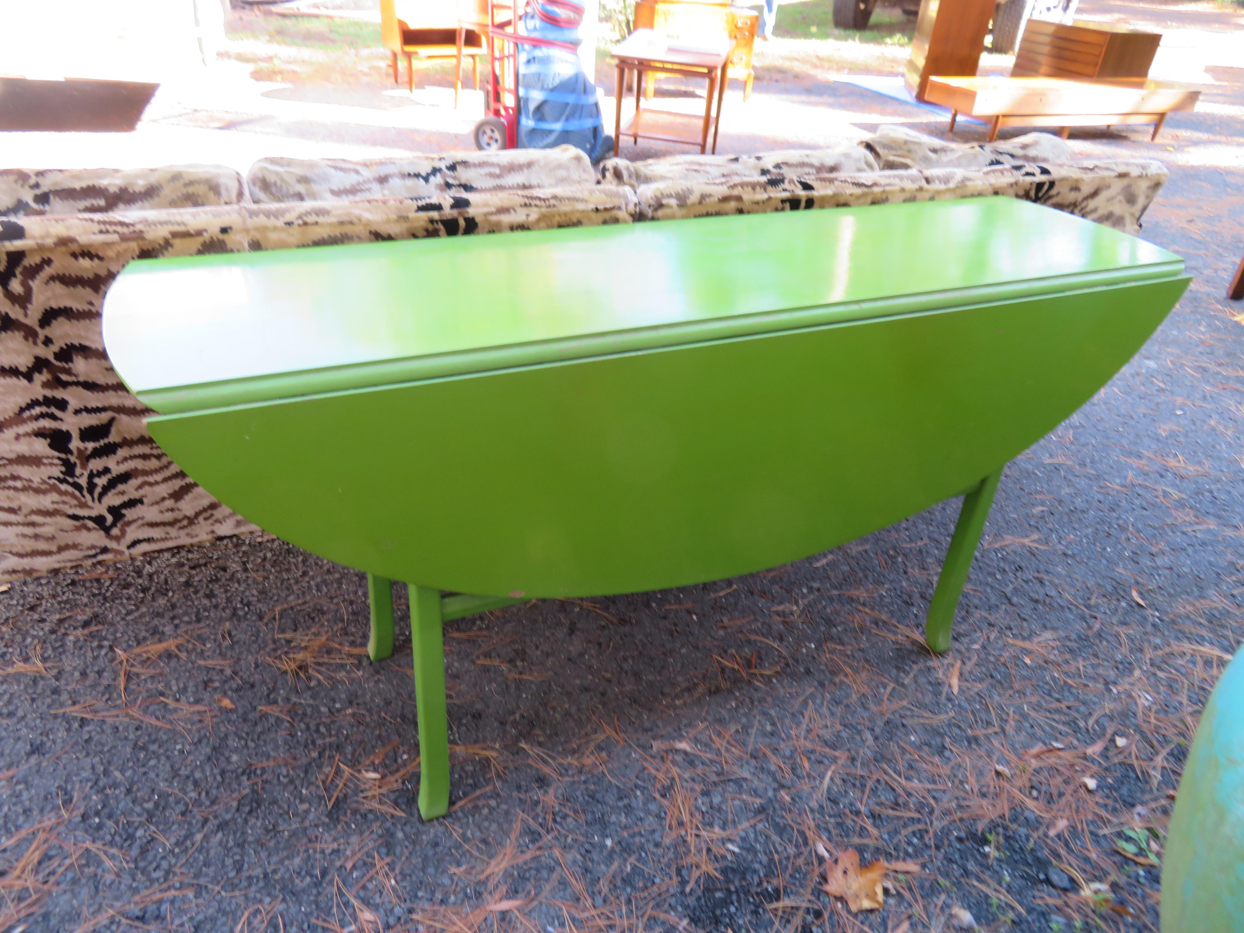 Fantastic Mid-Century Oval Drop Leaf Console Dining Table For Sale 6