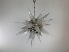 Fantastic, mid century rock crystal star chandelier (pair)