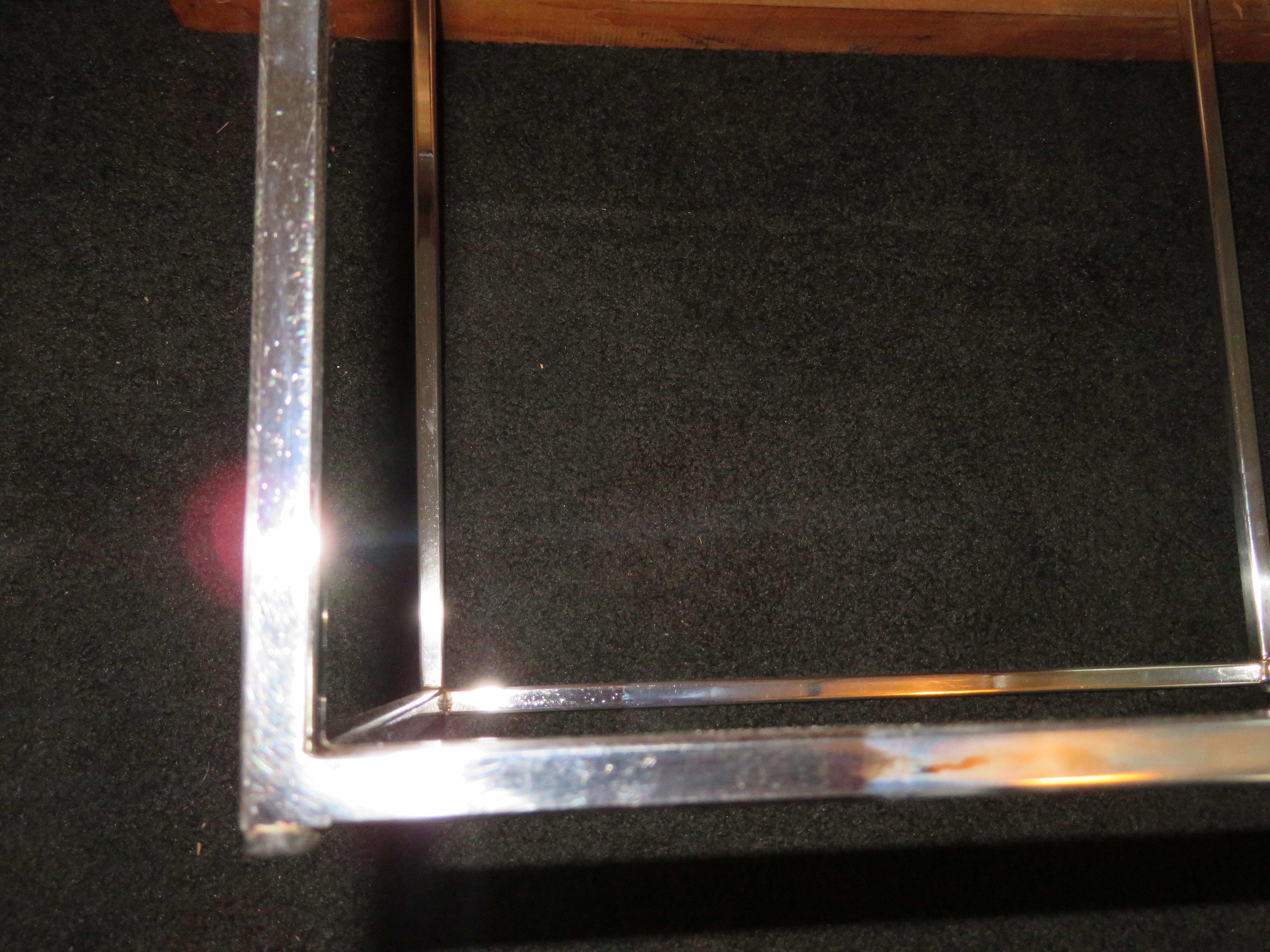 Fantastic Milo Baughman Burled Walnut Side End Table Thin Chrome Frame For Sale 5