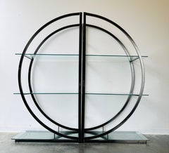Fantastic Milo Baughman Style Chrome and Glass Pair Etageres