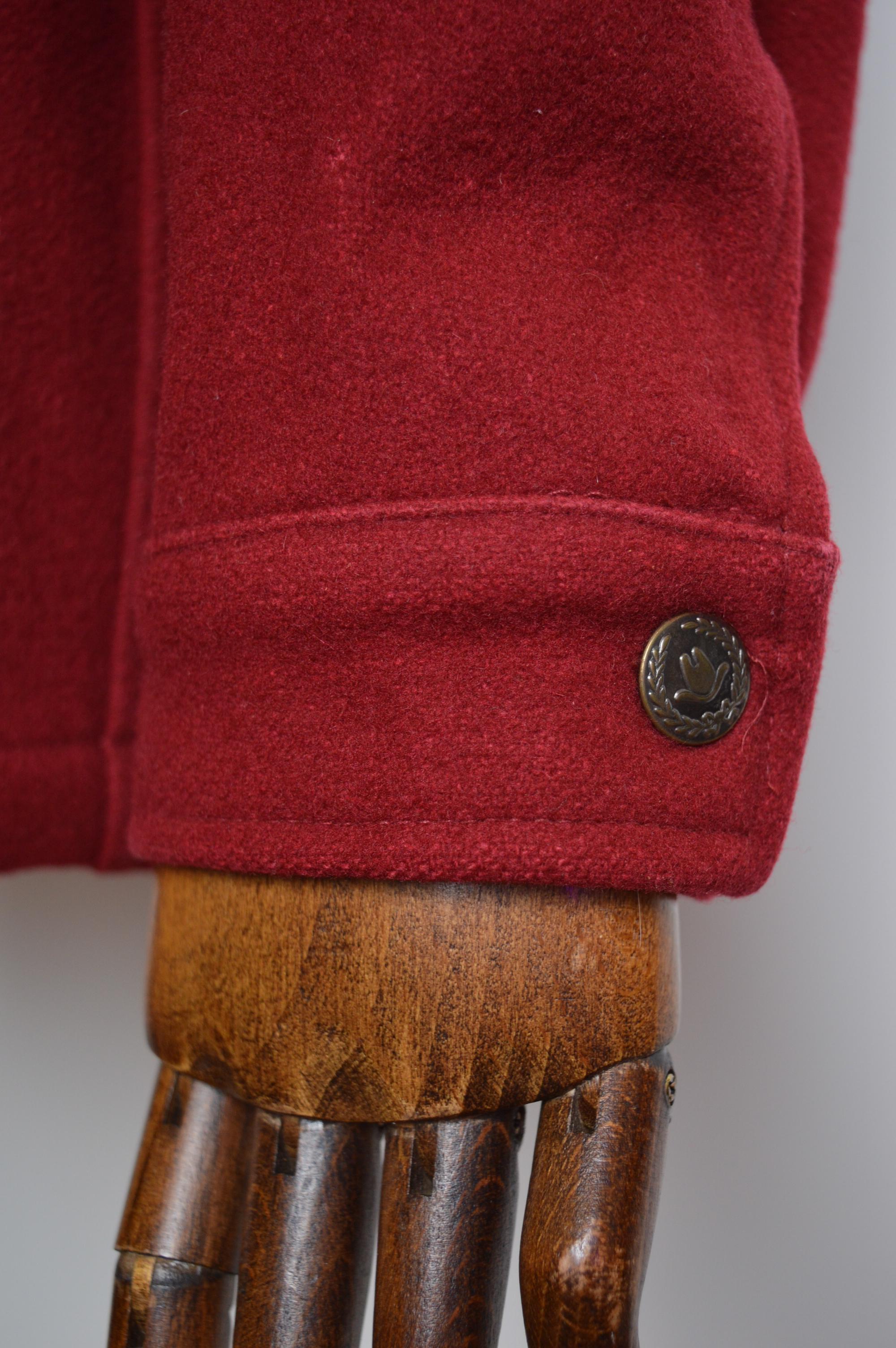 Fantastic MOSCHINO early 1990's burgundy Wool & leather varsity jacket - Coat For Sale 9
