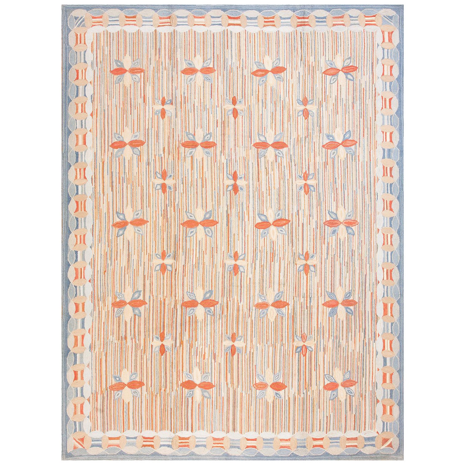 Fantastic Multicolor Star Shape Pattern Contemporary Handmade Cotton Hooked Rug