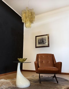 Fantastic Murano clear amber / gold Glass Tube Chandelier