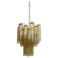 Fantastic Murano clear amber / gold Glass Tube Chandelier