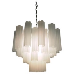 Fantastic Murano Glass Tube Chandelier - 36 etched glass tube