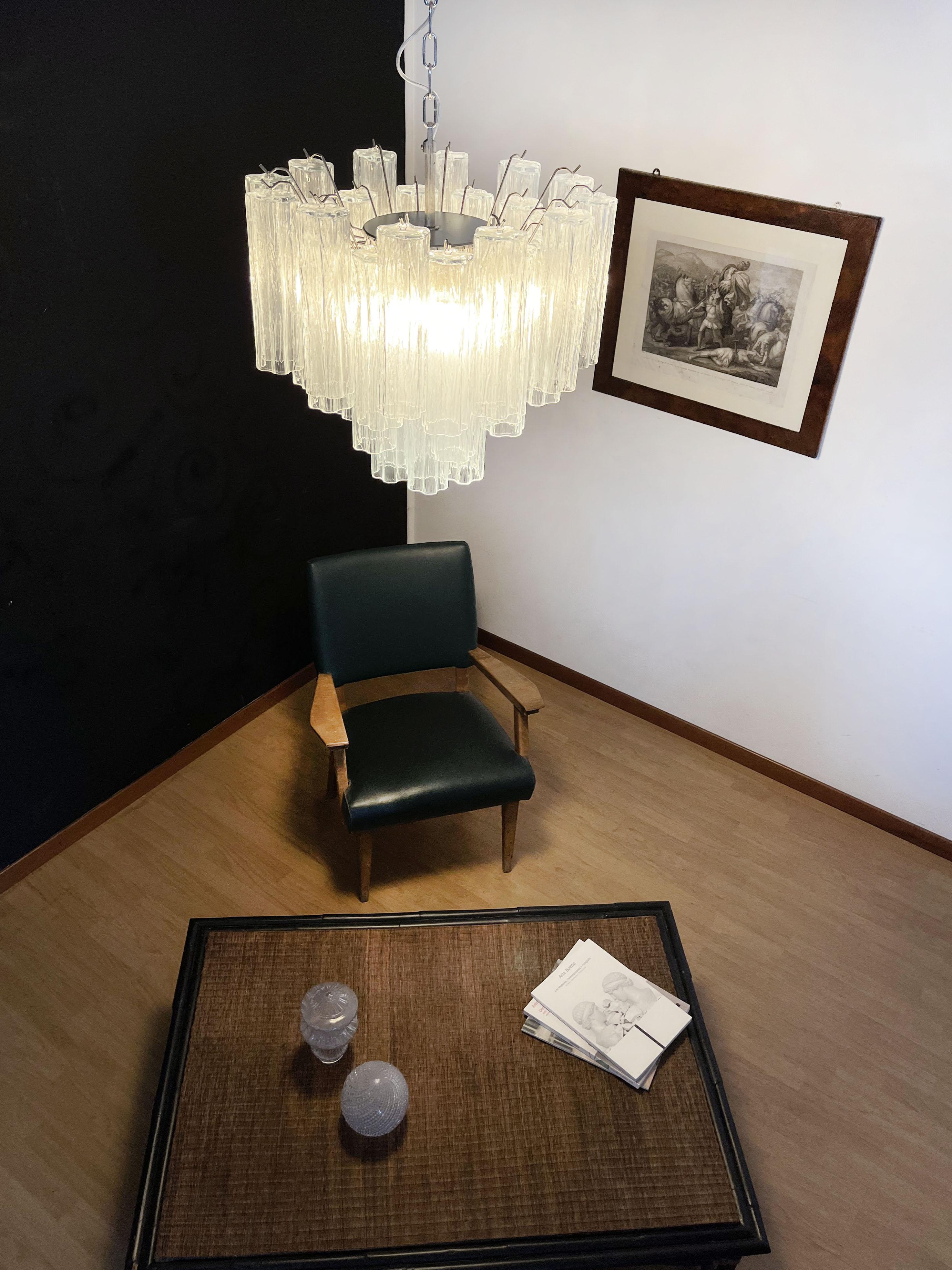 Fantastique lustre tube en verre de Murano, 36 tubes en vente 3